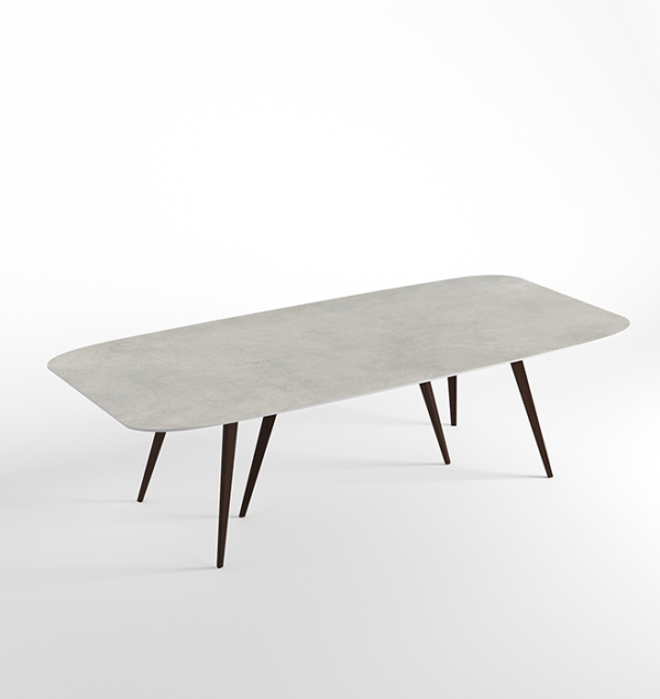 Tavolo Vasari size 01 beton Grey matt e rovere scuro