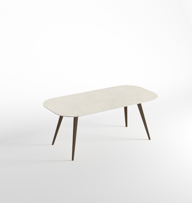 Tavolo Vitruvio size 02 beton Ivory matt e rovere scuro
