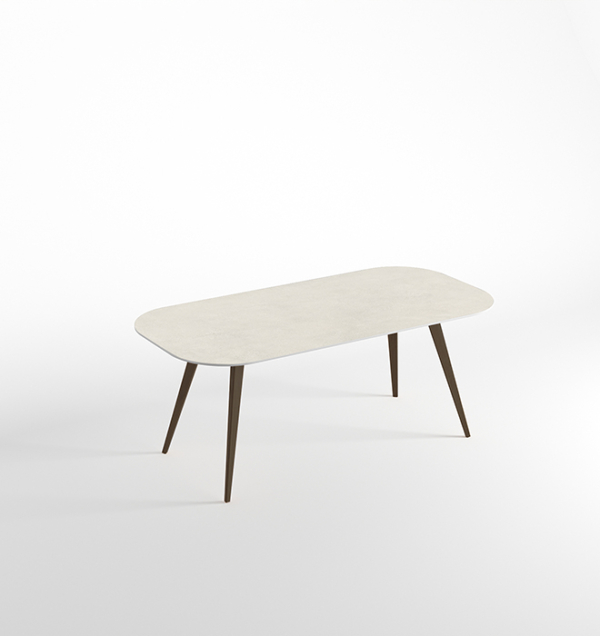 Tavolo Vitruvio size 02 beton Ivory matt e rovere scuro