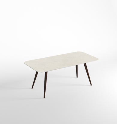 Tavolo Alberti size 02 beton Ivory matt e rovere scuro