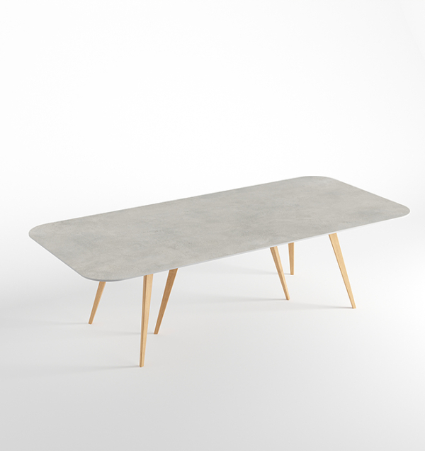 Tavolo Alberti size 01 beton Grey matt e rovere chiaro
