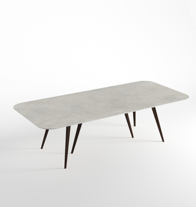 Tavolo Alberti size 01 beton Grey matt e rovere scuro